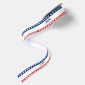 250ste verjaardag van de VS 1776 2026 Rood Wit Bla Satijnen Lint (Achterkant)