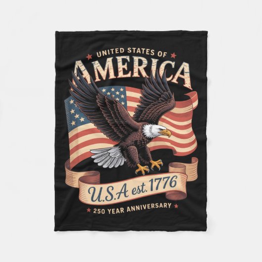250ste verjaardag van de VS 4 juli Amerikaanse Fleece Deken (Voorkant)