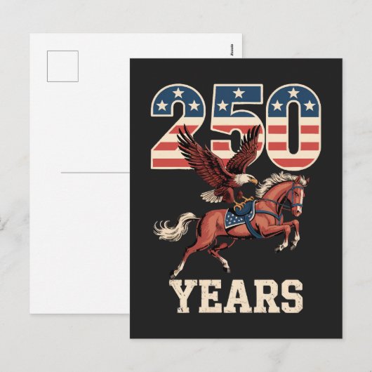 250ste verjaardag van de VS Feestdagenkaart (Voorkant / Achterkant)