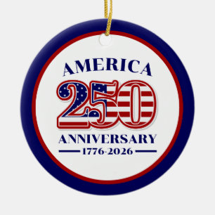 250ste verjaardag van de VS Patriotisch   1776–202 Keramisch Ornament