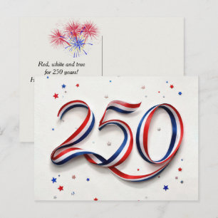 250ste verjaardag van de VS Patriotische linten en Briefkaart