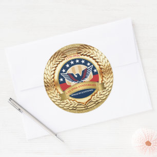 250ste verjaardag van de VS Patriottisch   1776–20 Ronde Sticker