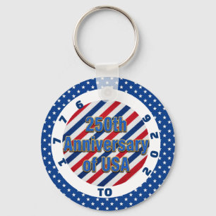 250ste verjaardag van USA Stars Stripes Sleutelhanger