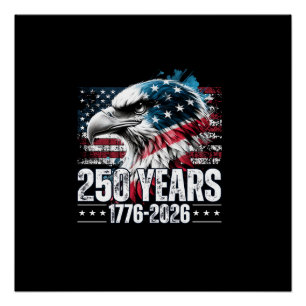 250ste verjaardag Verenigde Staten Verjaardag Lang Perfect Poster