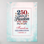 250ste Verjaardag Vrijheid Hemel Poster (Voorkant)