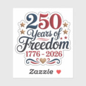 250ste Verjaardag Vrijheid Vinyl Sticker (Vel)