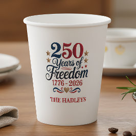 250ste Verjaardag Vrijheidspartij Papieren Bekers