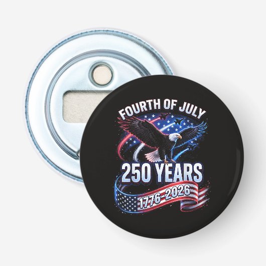 250ste verjaardag VS 1776-2026 Patriottische Ameri Button Flesopener (Voorkant)