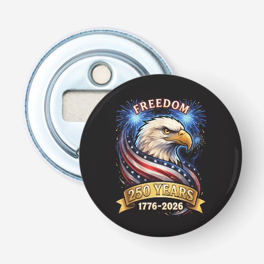 250ste verjaardag VS 1776-2026 Patriottische Ameri Button Flesopener (Voorkant)