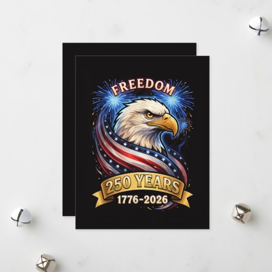 250ste verjaardag VS 1776-2026 Patriottische Ameri Feestdagenkaart (Voorkant / Achterkant in situ)