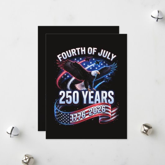 250ste verjaardag VS 1776-2026 Patriottische Ameri Feestdagenkaart (Voorkant / Achterkant in situ)
