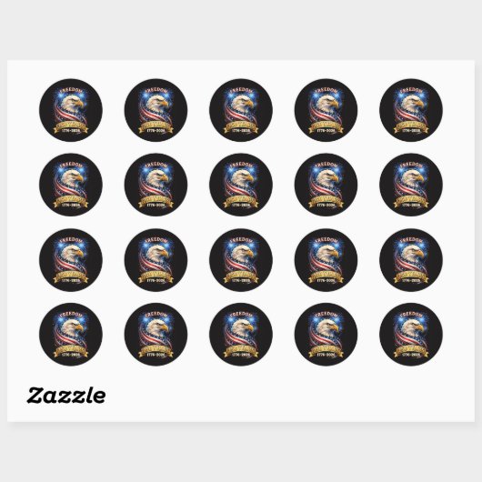 250ste verjaardag VS 1776-2026 Patriottische Ameri Ronde Sticker (Vel)