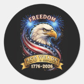 250ste verjaardag VS 1776-2026 Patriottische Ameri Ronde Sticker (Voorkant)