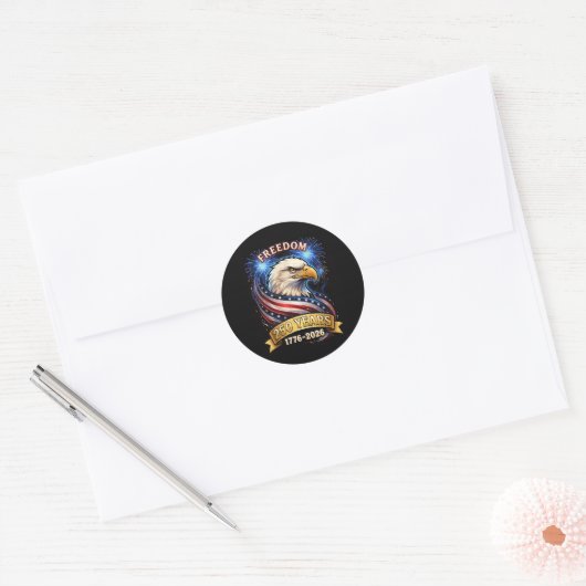 250ste verjaardag VS 1776-2026 Patriottische Ameri Ronde Sticker (Envelop)