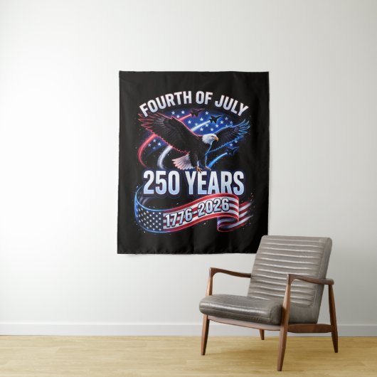 250ste verjaardag VS 1776-2026 Patriottische Ameri Wandkleed (In situ)
