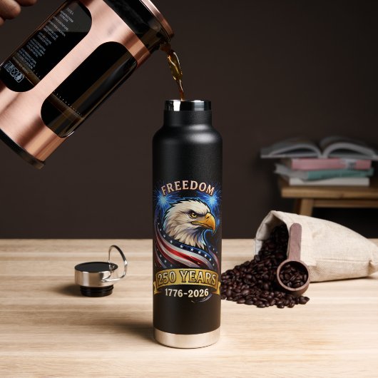 250ste verjaardag VS 1776-2026 Patriottische Ameri Waterfles (Koffie (Gedraaid) )