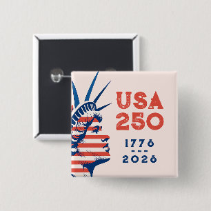 250ste verjaardag VS 2026 Statue of Liberty Vierkante Button 5,1 Cm