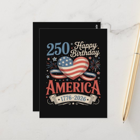 250ste verjaardag VS 250 jaar Briefkaart (Voorkant / Achterkant in situ)