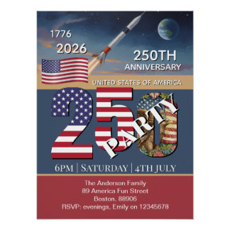 250ste verjaardag VS, Amerikaanse vlag / Patriotti Perfect Poster