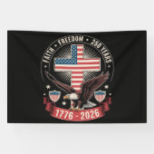 250ste verjaardag VS Geloof Vrijheid 4 juli Spandoek (Horizontaal)
