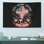 250ste verjaardag VS Geloof Vrijheid 4 juli Spandoek (Beurs)