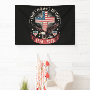 250ste verjaardag VS Geloof Vrijheid 4 juli Spandoek