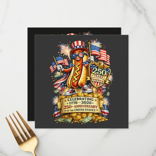 250ste verjaardag VS Onafhankelijkheidsviering Menu (Voorkant / Achterkant in situ)