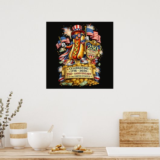 250ste verjaardag VS Onafhankelijkheidsviering Poster (Keuken)