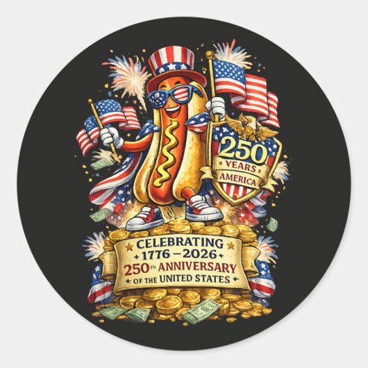 250ste verjaardag VS Onafhankelijkheidsviering Ronde Sticker (Voorkant)