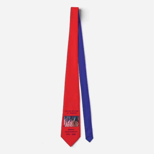 250ste verjaardag VS Patriottisch Rood en Blauw Stropdas (Voorkant)