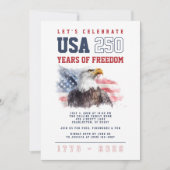 250ste verjaardagsfeest van Amerika op 4 juli Kaart (Voorkant)