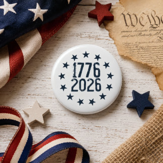 250ste Verjaardagsster 1776–2026 van het jaar van Ronde Button 5,7 Cm