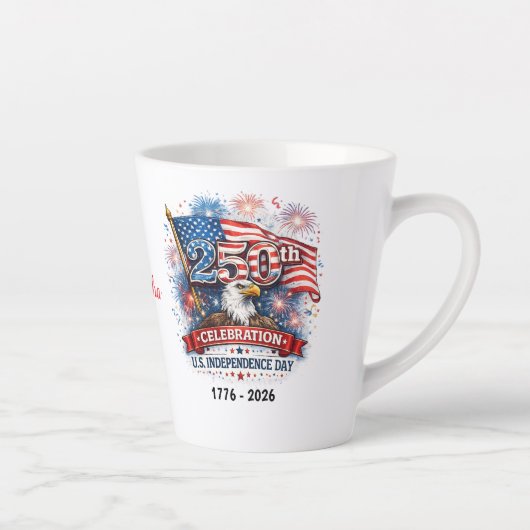 250ste Viering VS Onafhankelijkheidsdag 1776 - 202 Latte Mok (Rechts)