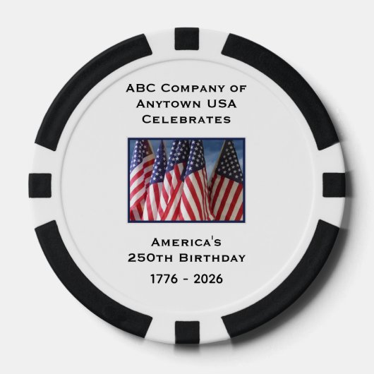 250th Anniversary 1776 to 2026 USA America Poker Chips (Voorkant)
