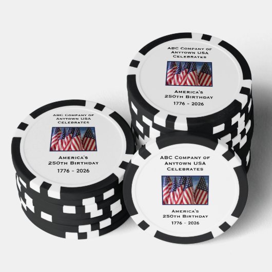 250th Anniversary 1776 to 2026 USA America Poker Chips (Opstapeling)