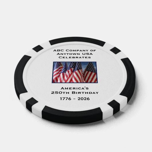 250th Anniversary 1776 to 2026 USA America Poker Chips (Enkel)