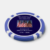 250th Anniversary 1776 to 2026 USA America Poker Chips (Enkel)