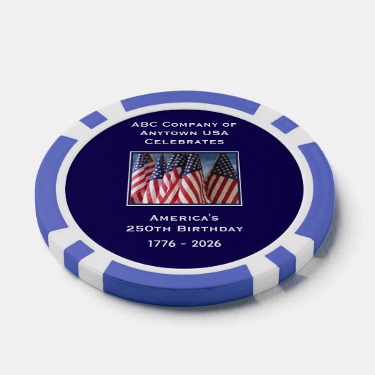 250th Anniversary 1776 to 2026 USA America Poker Chips (Enkel)