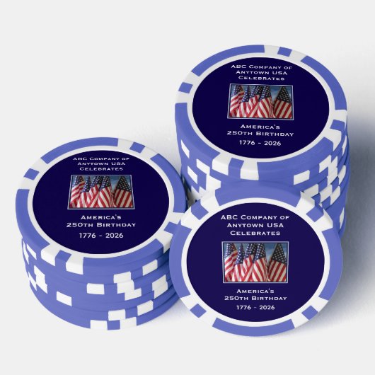 250th Anniversary 1776 to 2026 USA America Poker Chips (Opstapeling)