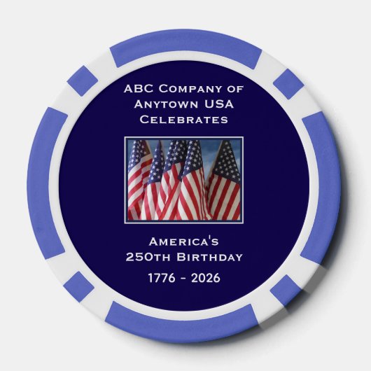 250th Anniversary 1776 to 2026 USA America Poker Chips (Achterkant)