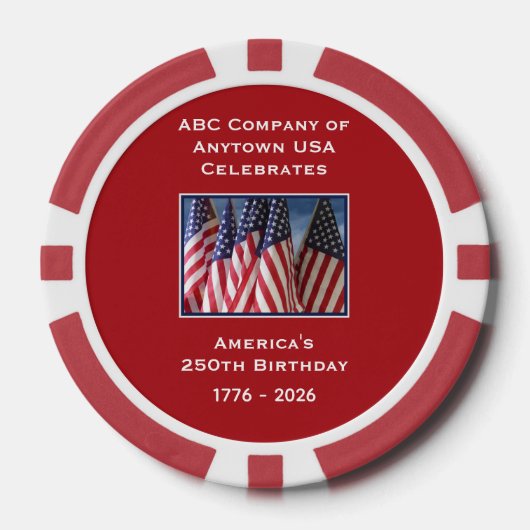 250th Anniversary 1776 to 2026 USA America Poker Chips (Voorkant)