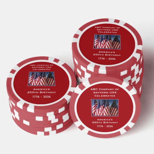250th Anniversary 1776 to 2026 USA America Poker Chips (Opstapeling)