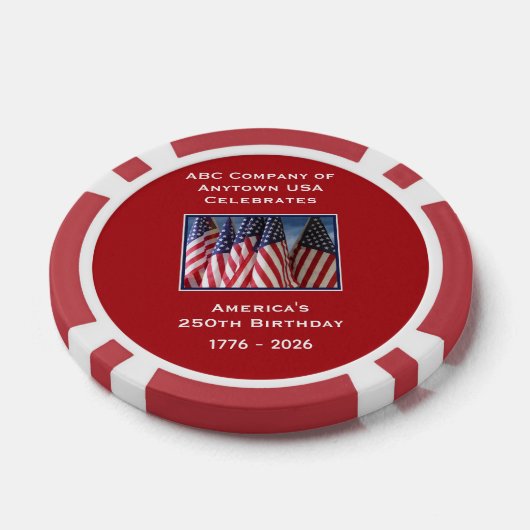 250th Anniversary 1776 to 2026 USA America Poker Chips (Enkel)