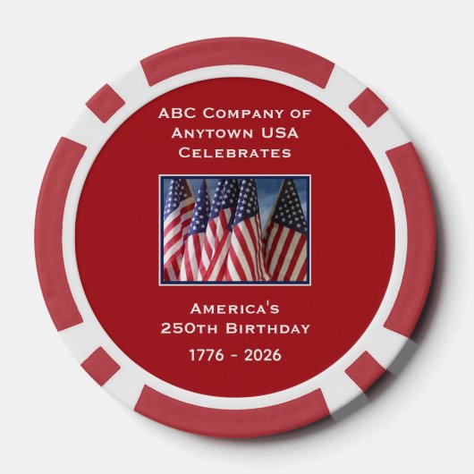 250th Anniversary 1776 to 2026 USA America Poker Chips (Achterkant)