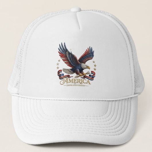  250th Anniversary America Patriotic Hat Trucker Pet (Voorkant)