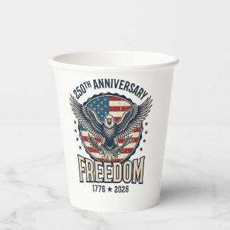 250th Anniversary Freedom Eagle Patriotic Vintage  Papieren Bekers