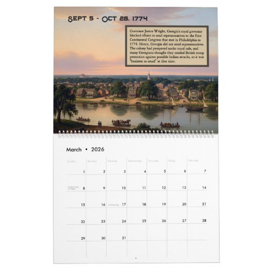 250th Anniversary - State of Georgia Calendar Kalender (Mar 2026)
