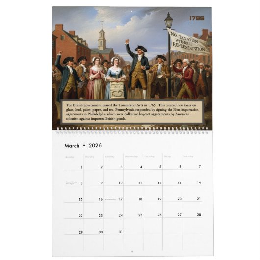 250th Anniversary - State of Pennsylvania Calendar Kalender (Mar 2026)