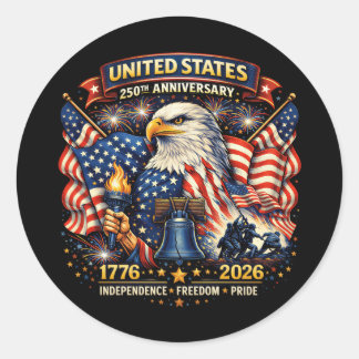 250th Anniversary USA 1776–2026 American Heritage Ronde Sticker