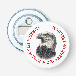 250th Anniversary USA 2026 Bald Eagle  Button Flesopener